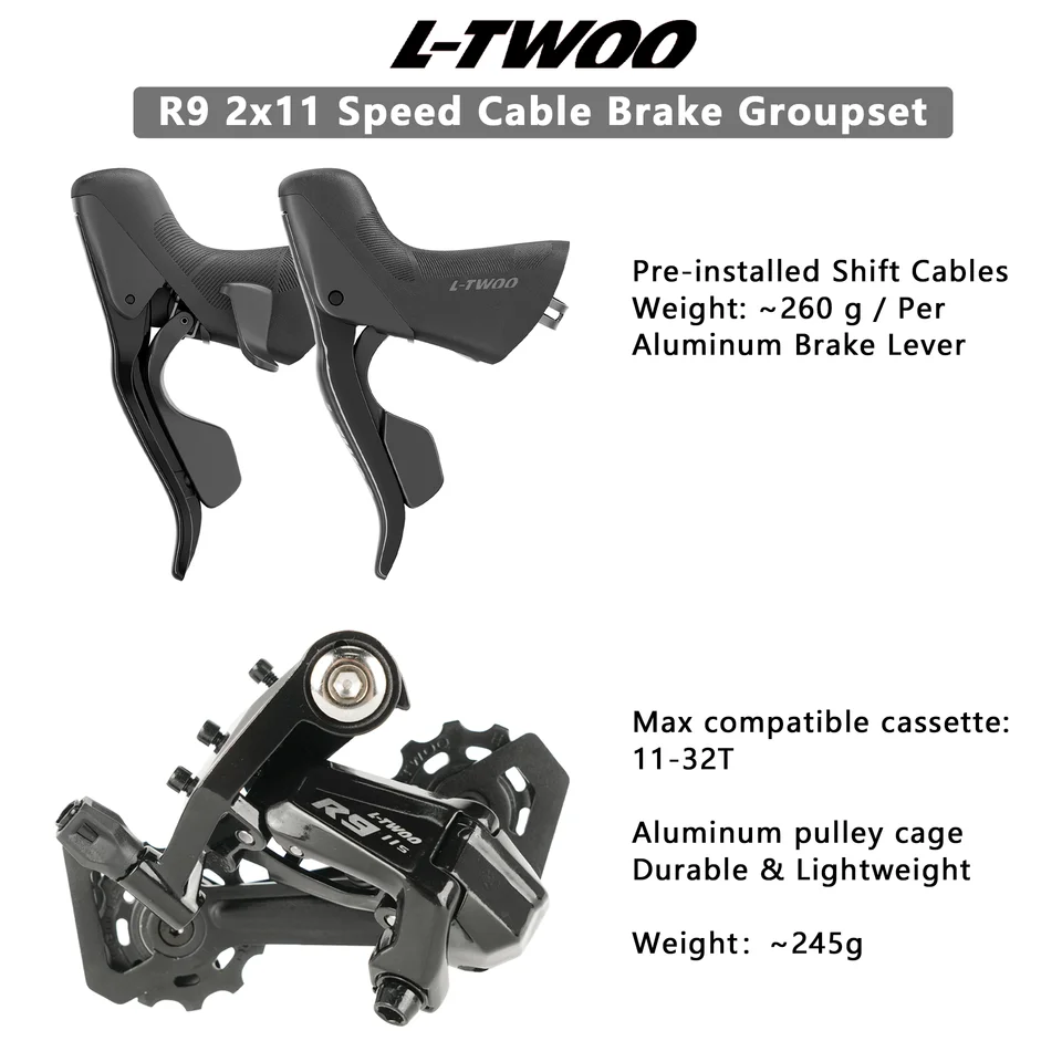 LTWOO R9 + ZRACE Crank Brake Cassette Chain, 2x11 Speed, 22s Road