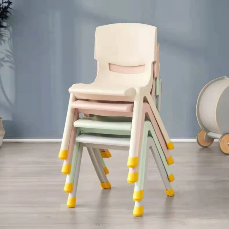 Thickened Children's Back Household Plastic  Dining Chair, Kindergarten Children's Chair, Anti-skid Bench