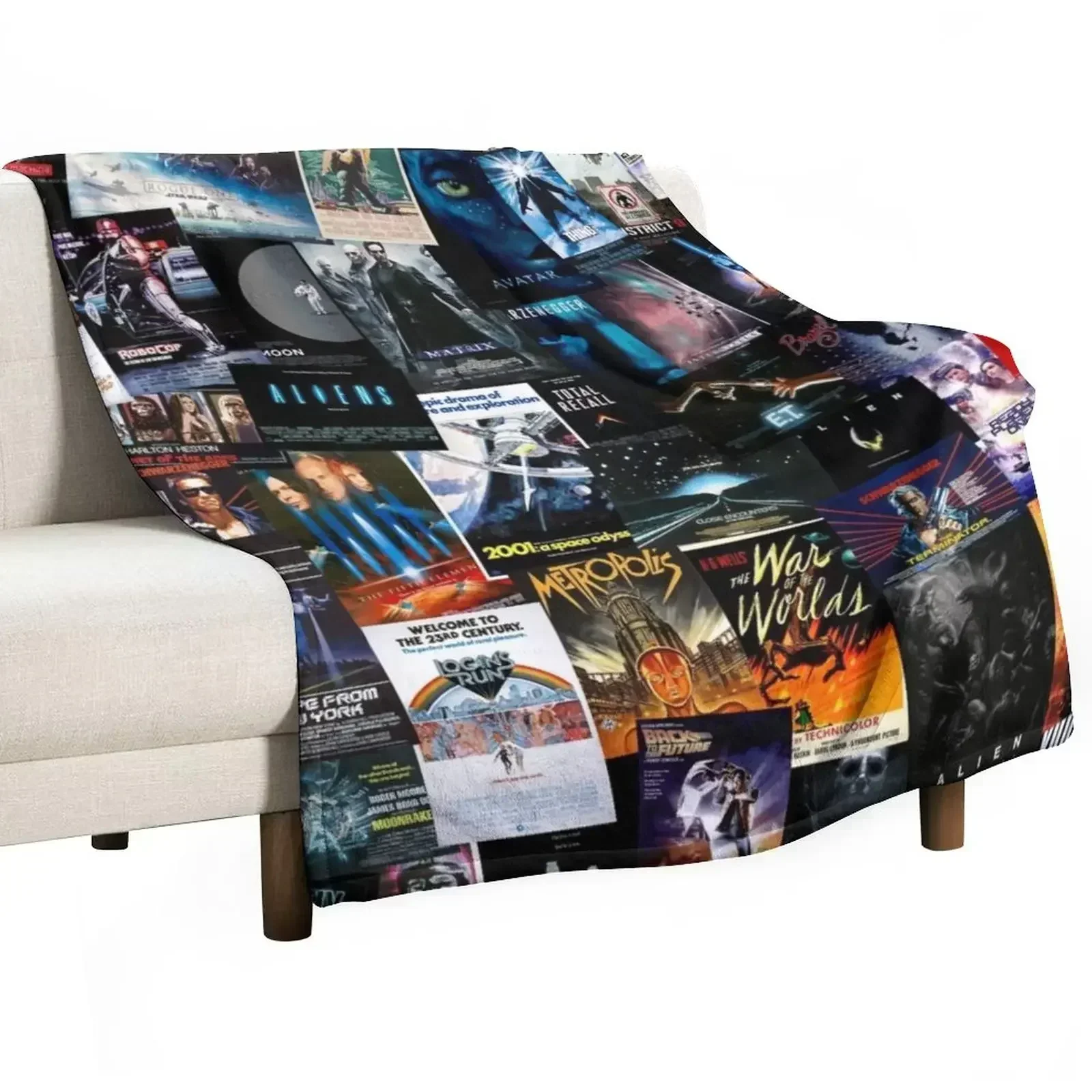 

Sci-Fi Movie Posters Throw Blanket Shaggy Moving blankets and throws Bed covers Blankets