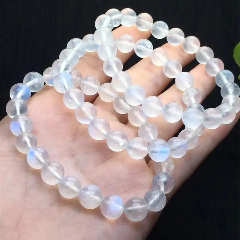 

10MM Natural Blue Moon Stone Bracelet Crystal Healing Gemstone For Women Fengshui Birthday Present Lover Gift 1pcs
