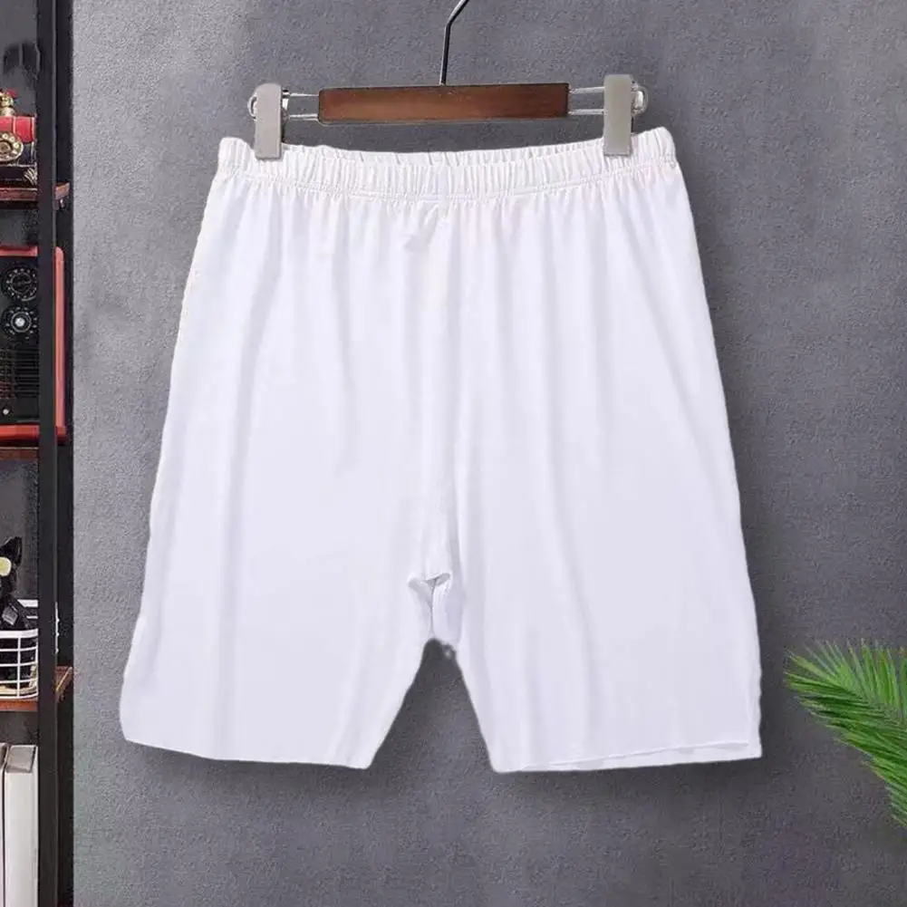 Men Pajama Shorts Soft Men Shorts Soft Breathable Men's Knee-length Pajama Shorts Comfortable Homewear Pants with Elastic Waist