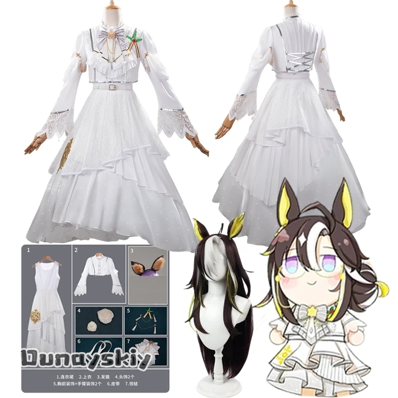 Pretty Derby Uma Musume Dream Journey Christmas Costume Cospaly Costumes White Lolita Disguise Carnival Theme Party Dress Up