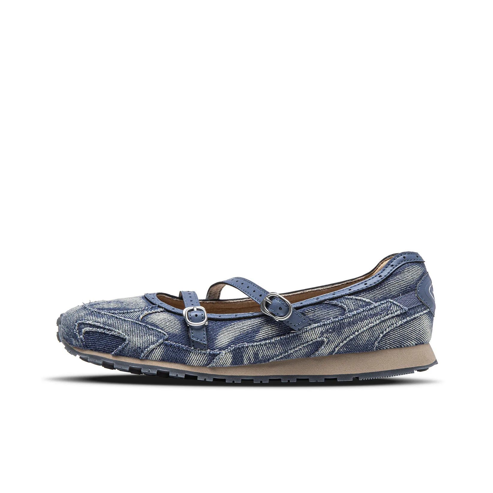 Mizuno LG 60S Thin Sole Shoes, Ballet Shoes, Mary Jane Shoes Low top Casual Shoes Women's Denim Blue D1GH253001