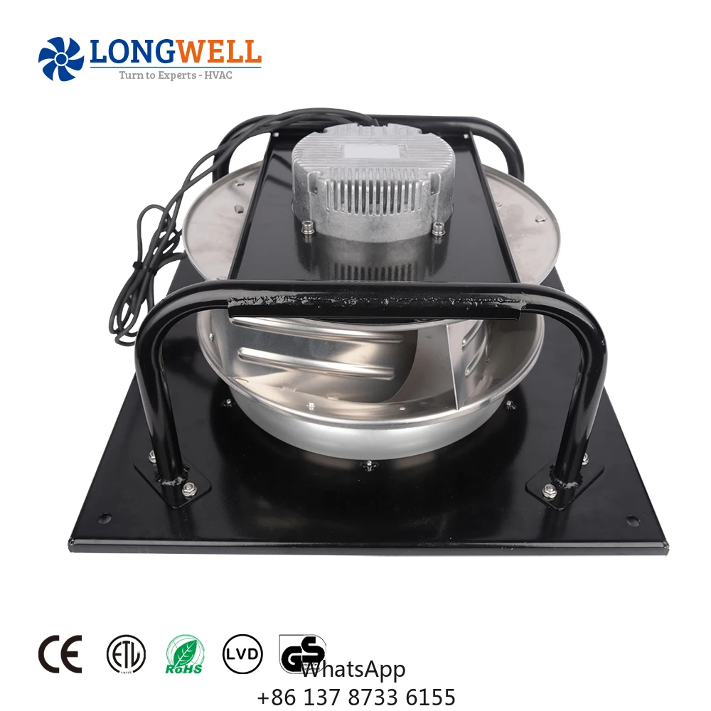 

ETL/CE/Rohs Custom EC Backward Curved Centrifugal Fan 450mm Aluminum Alloy Impeller Commercial Fan With Plug Bracket