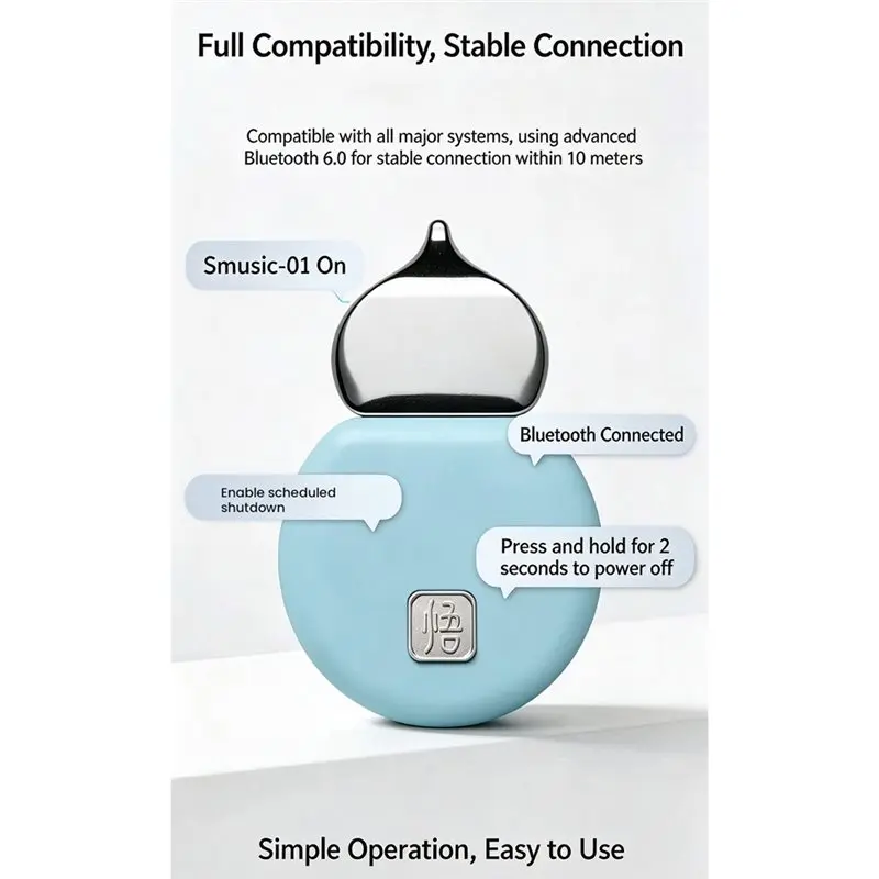 ABUG-Portable Music Box Sleep Aid With Bone Conduction, Bluetooth, White Noise, Under-Pillow Music, Convenient For Home