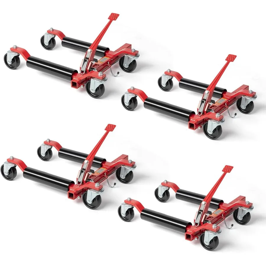 

Car Wheel Dolly Jack Set of 4 Mechanical 1500lbs Car Skates 12'' Wheel Vehicle Positioning Jack Heavy Duty Rollers with Ratchet