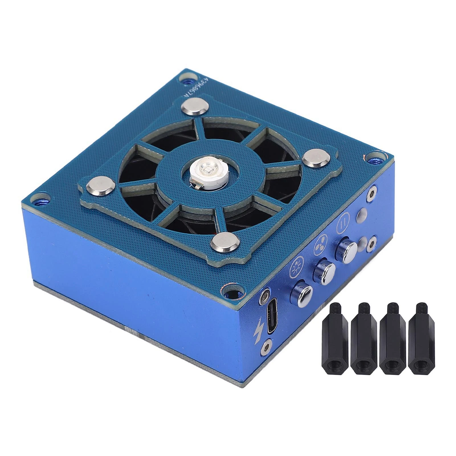UV Curing Fan for Electronics Maintenance with Cooling Smoke Extraction and Cordless 5W 10000 RPM Blue ABS 59x56x28mm