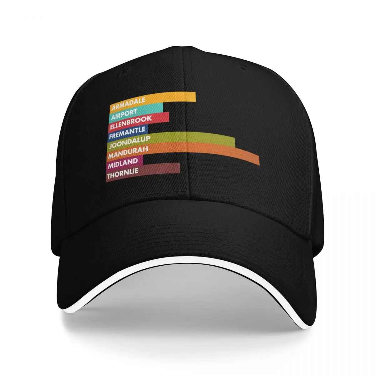 

Perth Rail Lines Bars Baseball Cap Luxury Cap Sun Cap Anime Hat men's big size hat Boy Child Women's