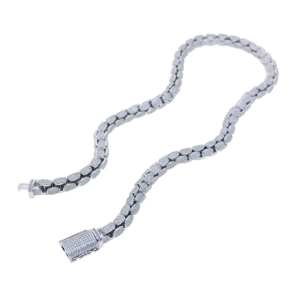 2025 موضة جديدة ثعبان فضي اللون سلسلة عقد من حجر الياقوت الهيب هوب الرجال النساء