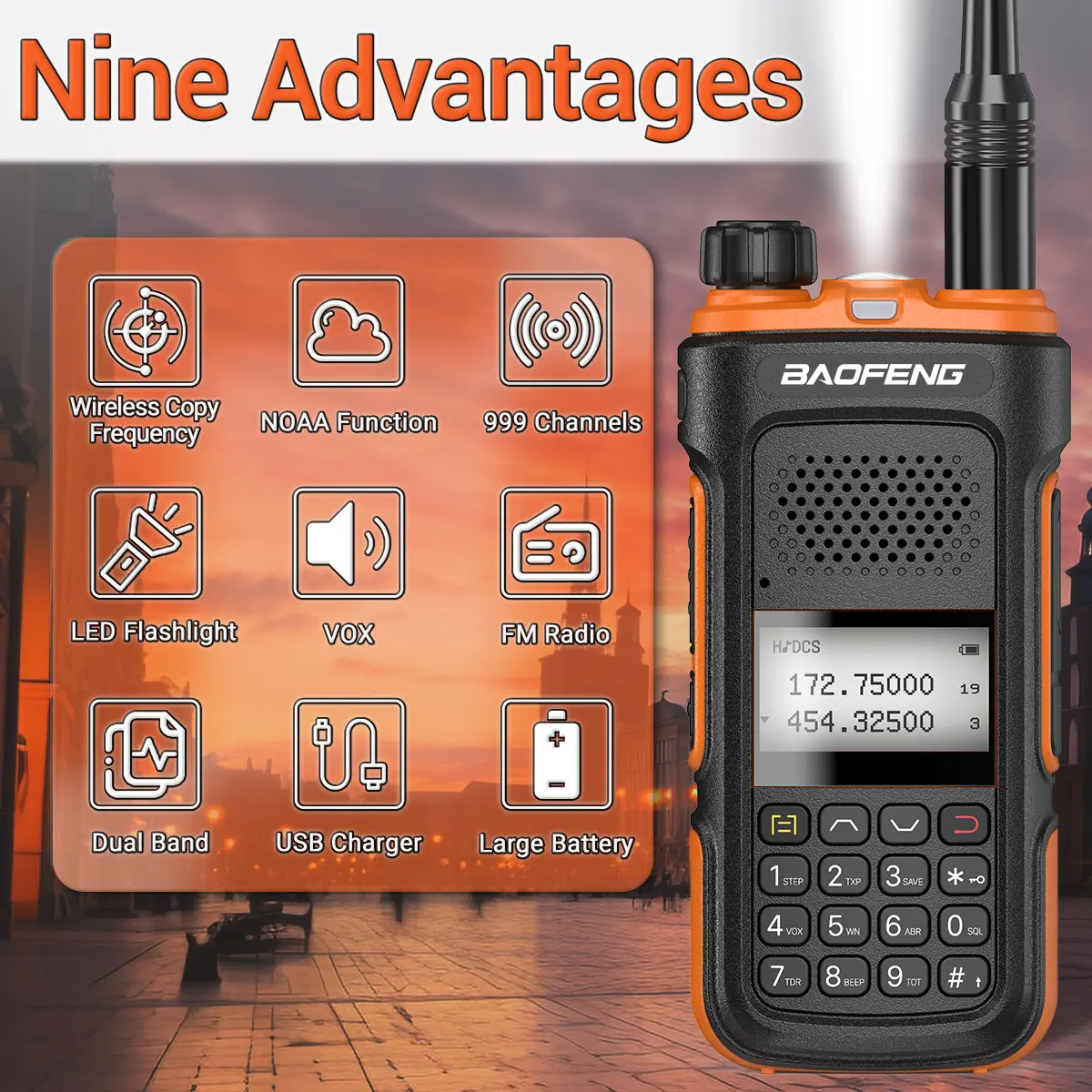 Baofeng UV-10R PRO  Walkie Talkie Long Range Wireless Copy Frequency 999CH NOAA Type-C Camping Drop-proof UV-5RH Two Way Radio