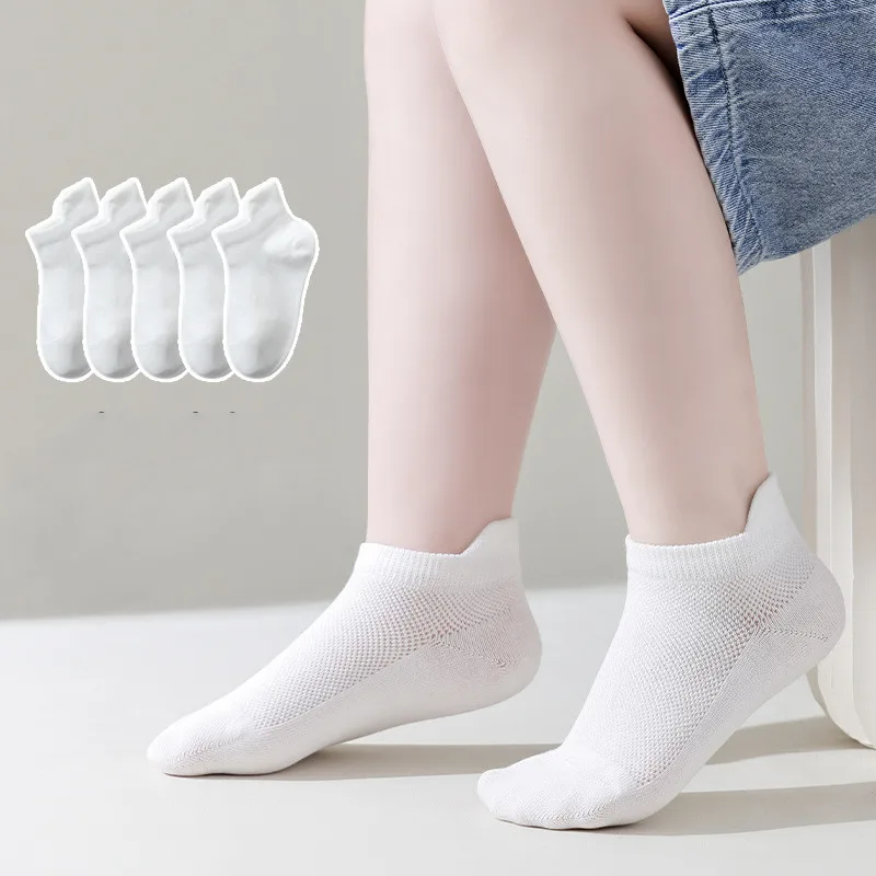 

Lawadka 5Pairs/set Children's Socks For Girls Boys Summer Thin Cotton Kids Mesh Baby White Socks For Toddler Solid Sock 1-12Year