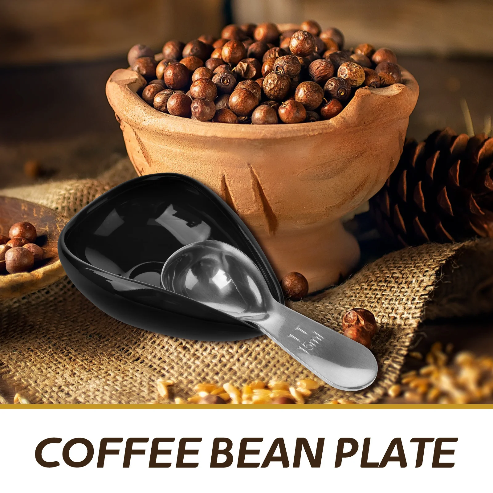 

Ceramic Coffee Bean Vessel Dosing Tray Stainless Steel Material Good Craftsmanship Bean Storage Dish Filling Beans Tool