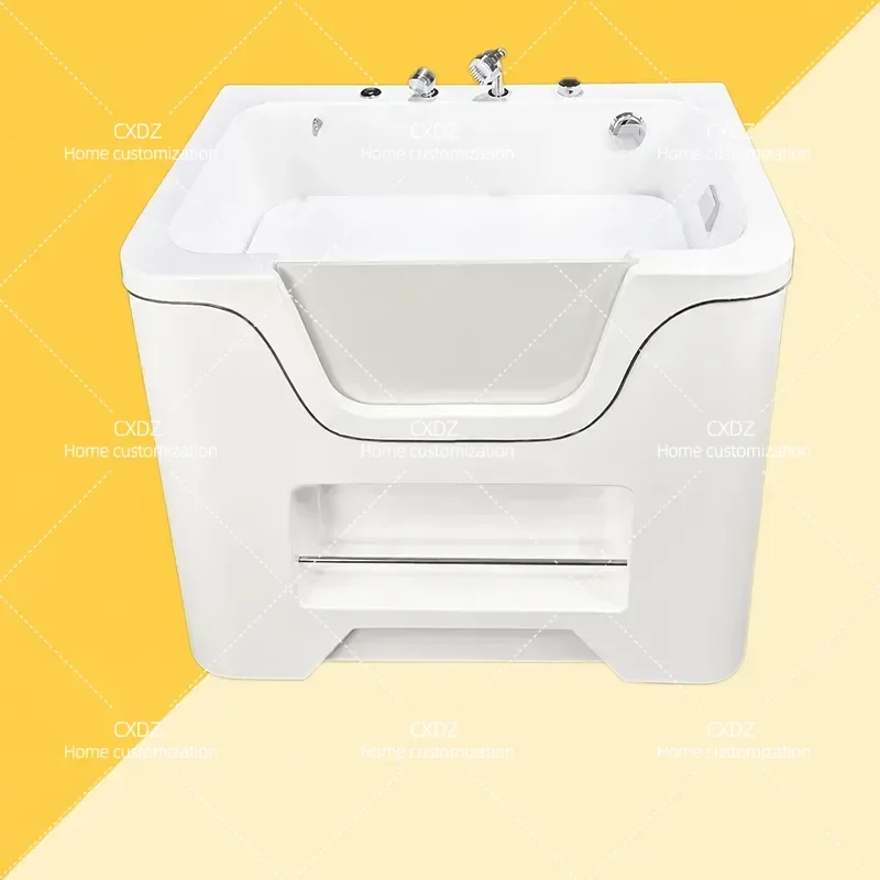 Pet Shower Pool Acrylic Bathtub with Door Customized Bath Tank Universal Washing Basin for Cats and Dogs