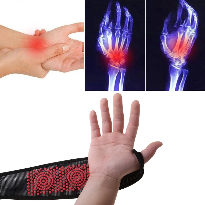 Magnetic Therapy Self-Heating Wrist Support Brace Wrap Heated Hand Warmer Compression Pain Relief Wristband Belt