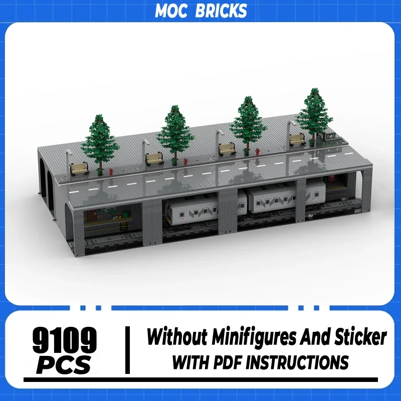 

Street View Model Moc Building Blocks Subway Station with Railway Model Technology Brick DIY Assembly Construction Gifts Toys