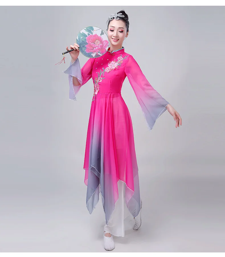 Nieuwe Stijl Chinese Yangko Kostuums Elegante Danskostuums Moderne Square Dance Folk Classic Fan Dance Hanfu Performance Kostuums