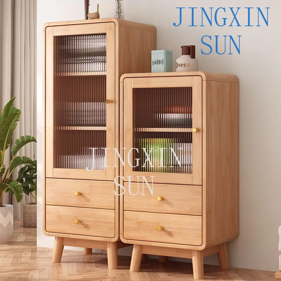 Nordic solid wood dining side cabinet modern simple kitchen storage