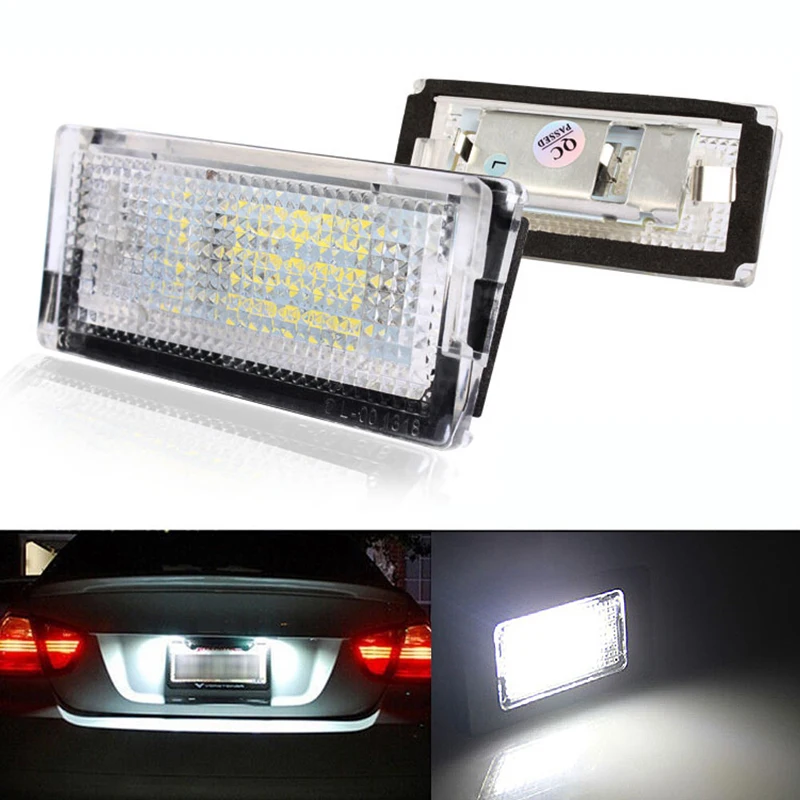 2 Pcs Auto Tail Light Led License Plate Light Led Canbus White LED Bulbs for BMW 3 Series E46 4D 4DR 1998-2002 Car Accessories