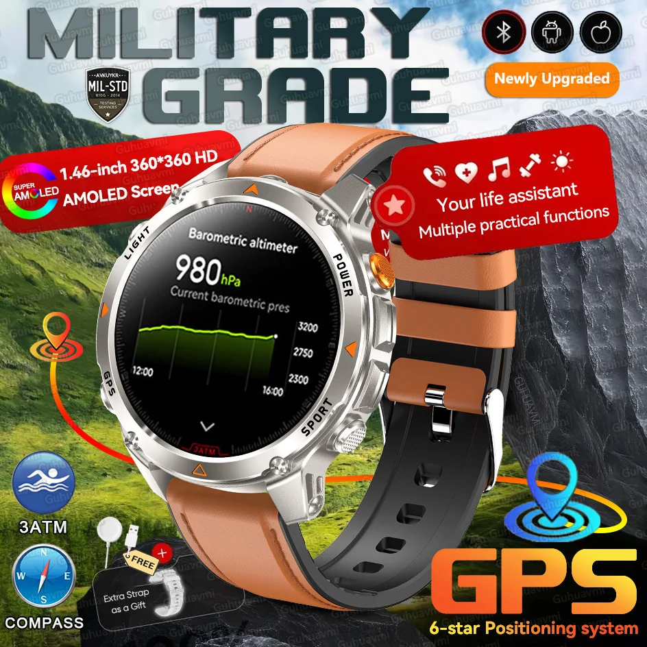Forerunner 570 GPS Smart Horloge 3 ATM Waterdicht AMOLED Scherm MULTI-BAND GNSS Kompas Hoogtemeter Zaklamp Sport Smartwatch Mannen - afbeelding 1