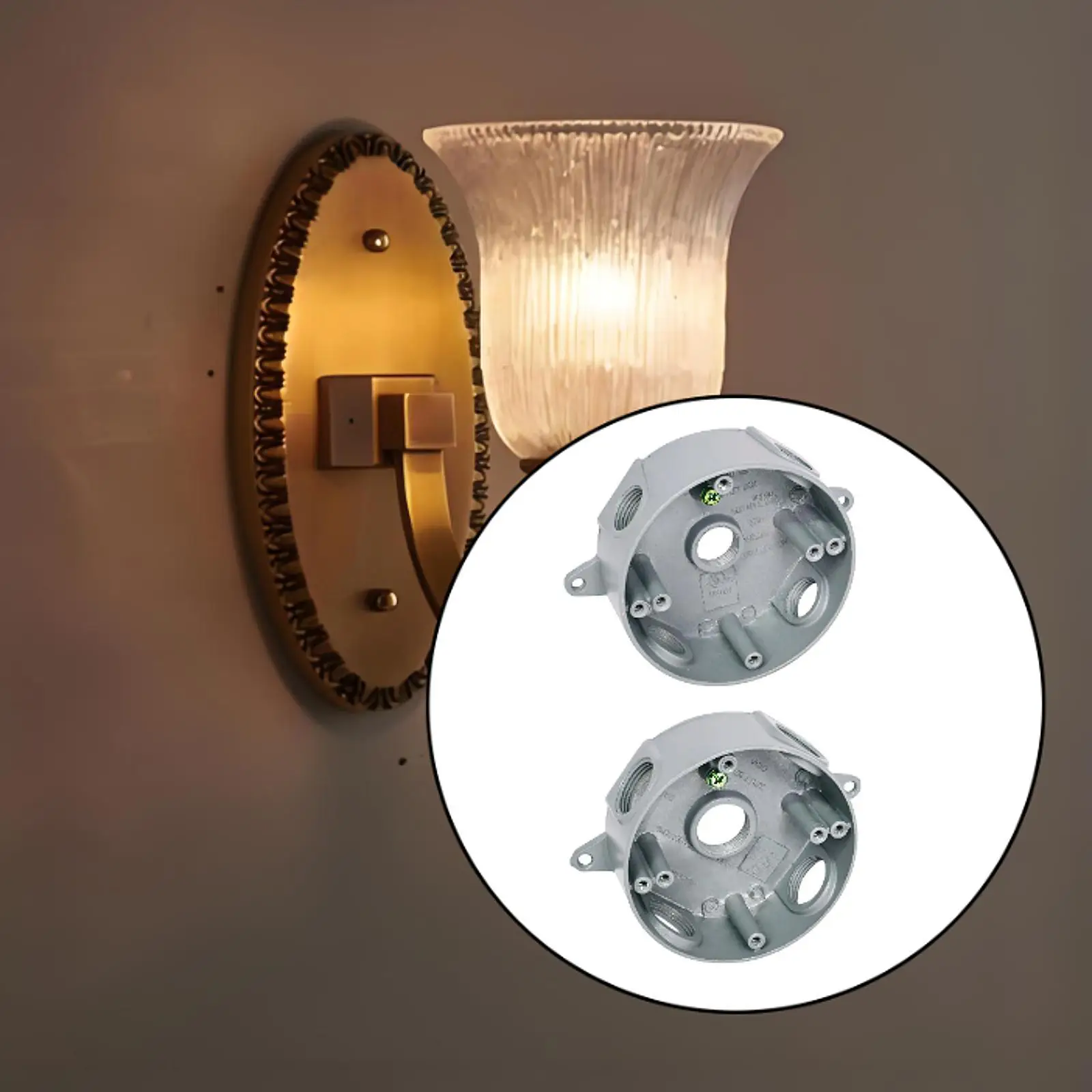 Round Weatherproof Box Electrical Project Case Threaded Outlets Dustproof Round Electrical Enclosure Box for Network Lamps