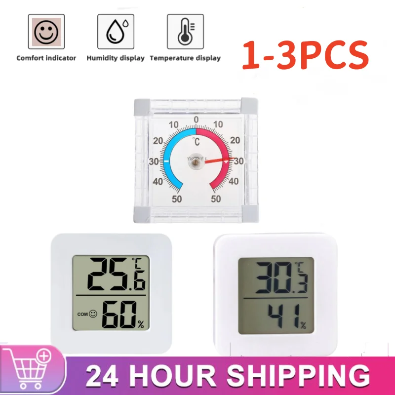 1~3Pcs LCD Digital Temperature Meter Room Hygrometer Gauge Sensor Thermometer Mini Indoor Thermometer Humidity For Home