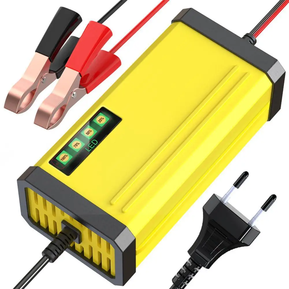 Battery Charger for Car Motorcycle 12V Fully-Automatic Smart Car Battery Charger for Lead-Acid Batteries US/EU Plug