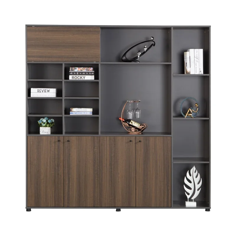 Home office filing cabinets storage cabinet 5 shelf corner bookcase office furniture wooden