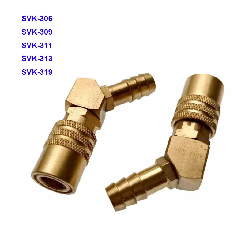 2PCS SVK Brass Quick Disconnect Coupler, Mold Female Water Cooling Connector with Valve Injection Mould Cooling Nozzle Fitting