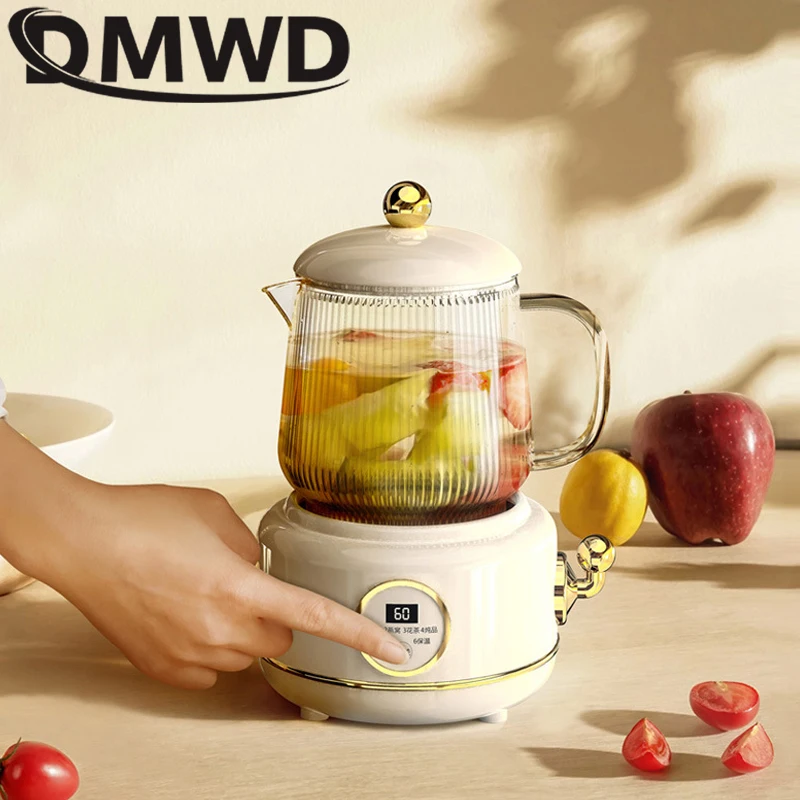 DMWD 0.6L Health Cup Portable Electric Stew Cup Multi-function Boiling Water Cup Office Flower Teapot Split Tea Boiler