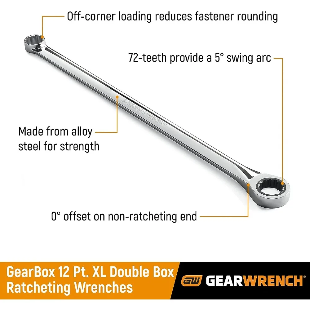 12 Pc. Gearbox XL Ratcheting Wrench Set, Metric - 85988