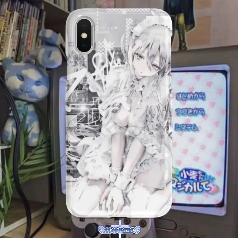 Comic Subculture Silver-haired Girl Phone Case for iPhone 16 15 14 13 12 11 Pro Max XS XR XSMax 6 7 8 Plus Glossy HD Hard Cover