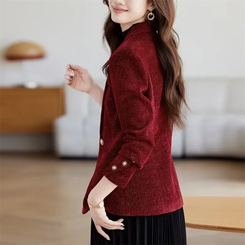 ربيع الخريف بلايز السيدات أبلى الكورية حجم كبير 5XL دعوى المرأة سترة الراقية موضة الترفيه السترة معطف الإناث