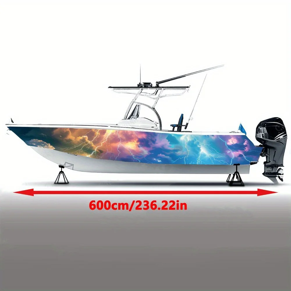Colorful Nebulae Lightning Dangerous Charming Boat Sticker Vinyl Ship Pontoon Deck Boat Fishing Decorative Pontoon Boats Decal