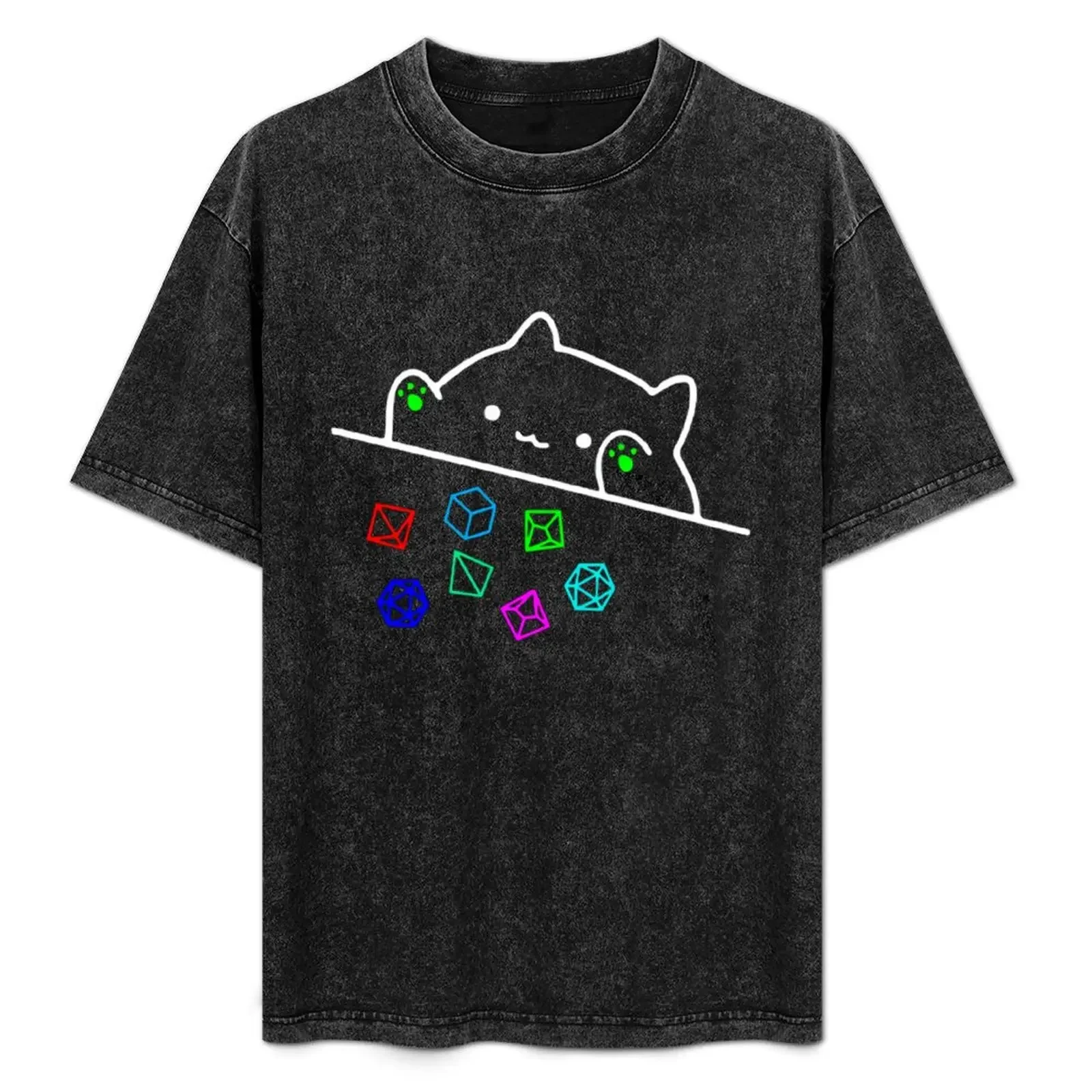 

Cat Throwing DnD colors dice T-Shirt Casual Light Summer Short Sleeve Top