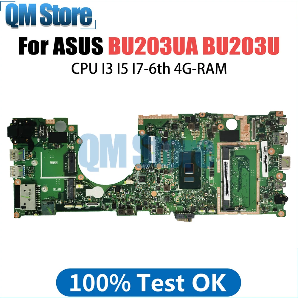 Notebook BU203UA Mainboard For ASUS PRO ADVANCED BU203U Laptop Motherboard CPU I3 I5 I7-6th 4G-RAM