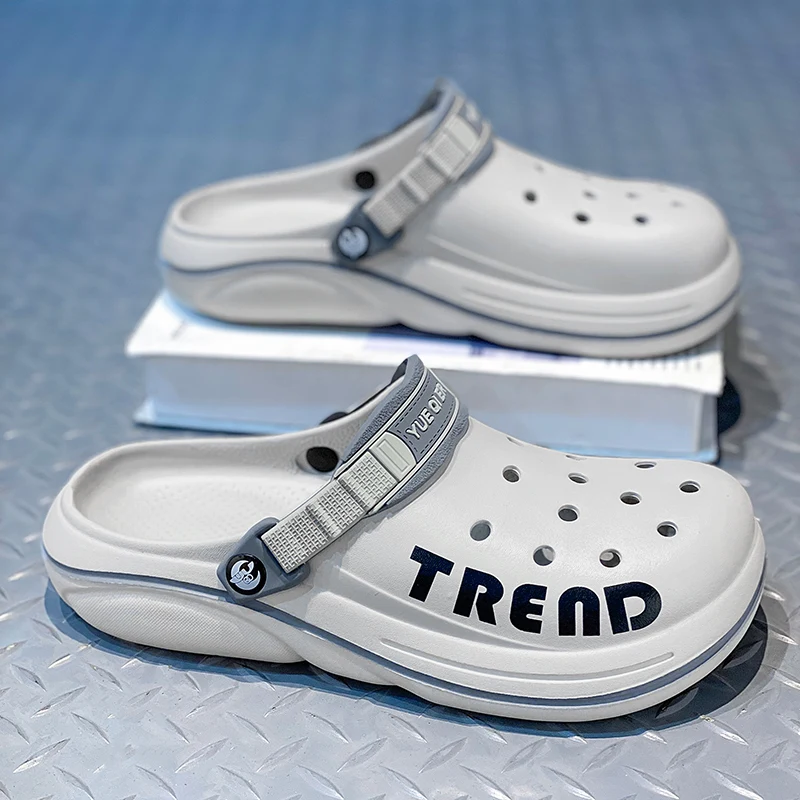 

Original Summer Men Sandals Light EVA Men's Casual Hole Shoes Clogs Lovers Mules Garden Outdoor Male Beach Flat Slippers