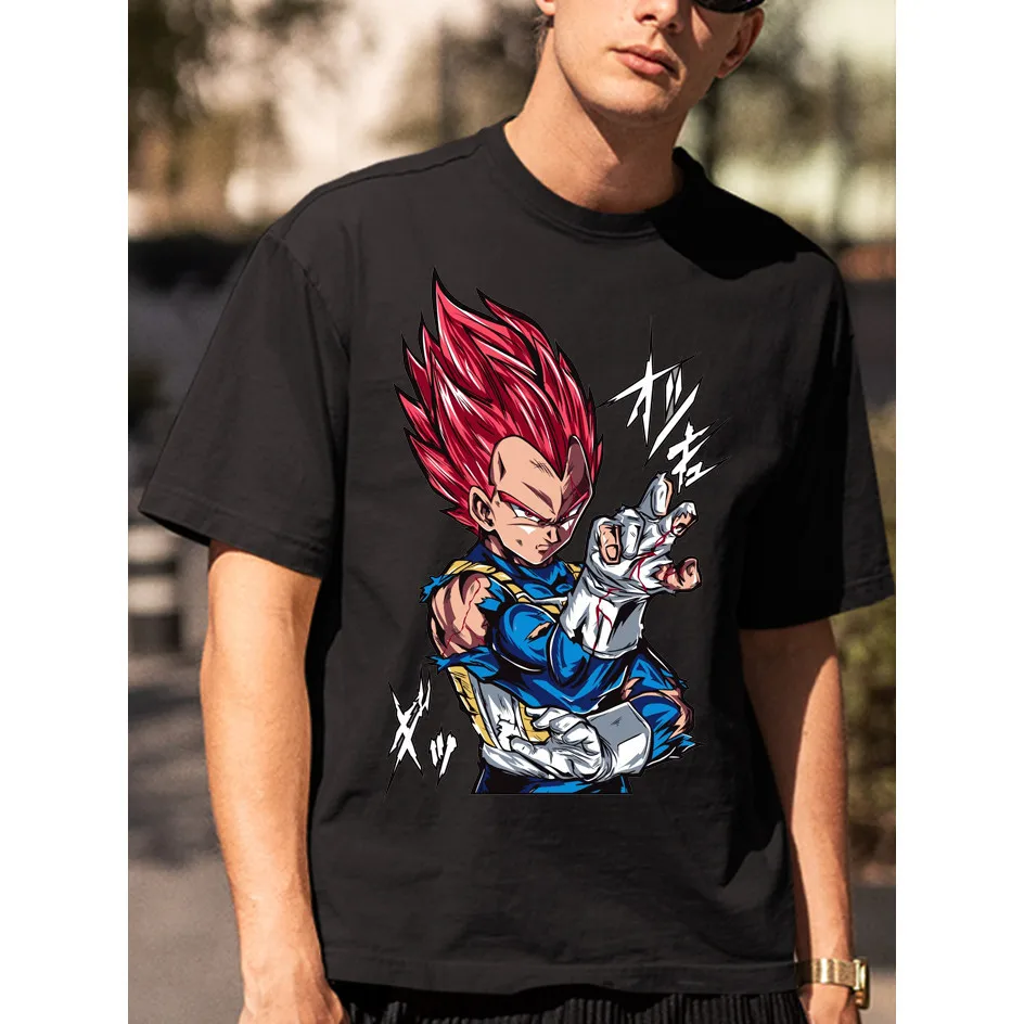 

Dragon Ball Vegeta Japanese Anime Men Women Summer T-Shirt Harajuku Vintage Short Sleeve Loose Oversized Casual Comfort Y2k Top