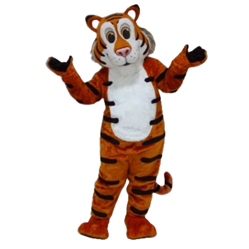 Costume de mascotte de tigre amical pour adultes, robe de paupières imbibée, mascotte à thème d'animaux sauvages, tenue de mascotte, offre spéciale, 1105