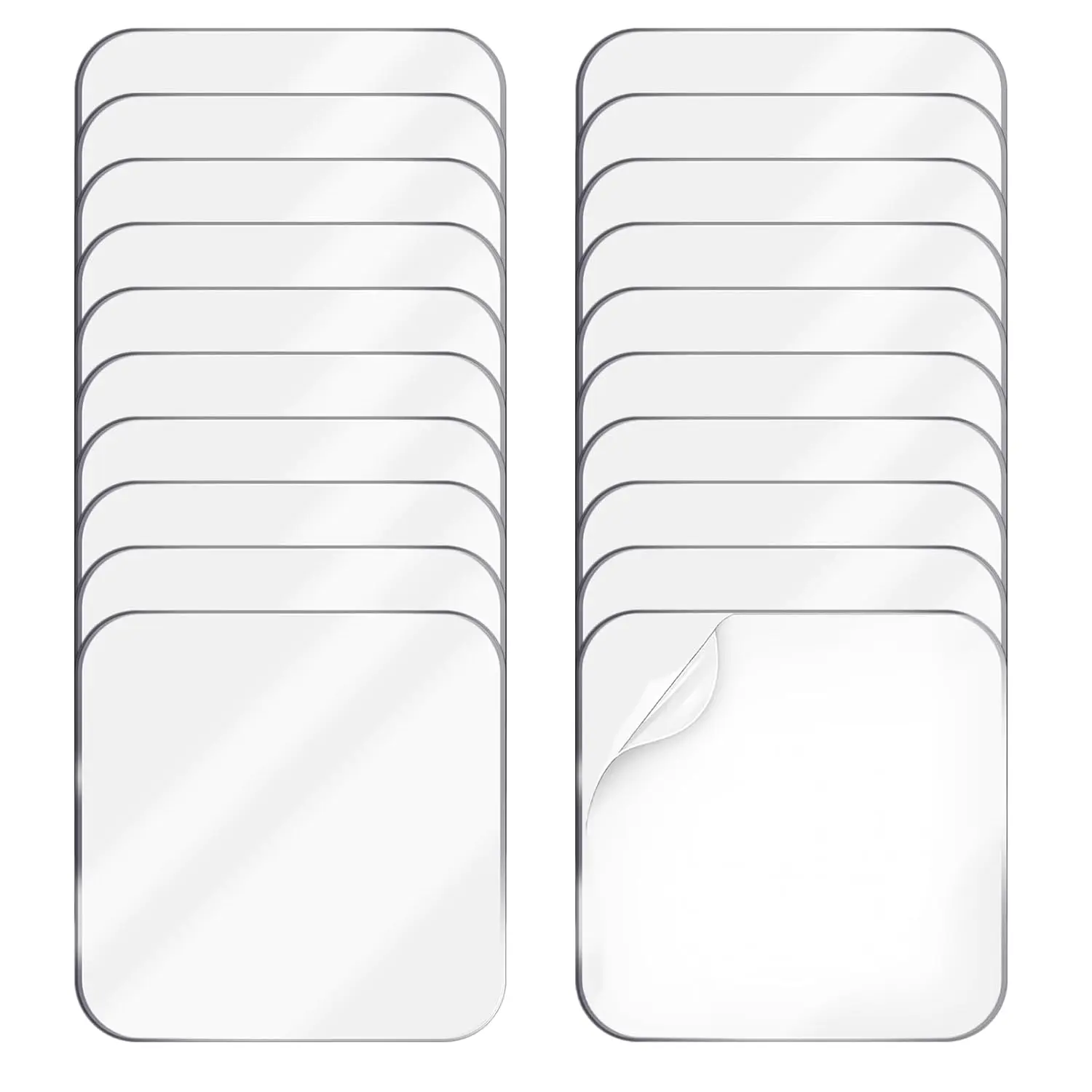 20 Pcs Double Sided Adhesive Pads, 2.2' Shower Adhesive Strips Heavy Duty Sticky Pads Clear Square Tape Waterproof Sticky Patch