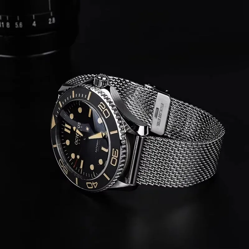 Octopus Kraken Retro 300m 007 Diver Sapphire Luminous Ceramic Bezel Stainless Steel Automatic Mechanical Waterproof Men\'s Watch