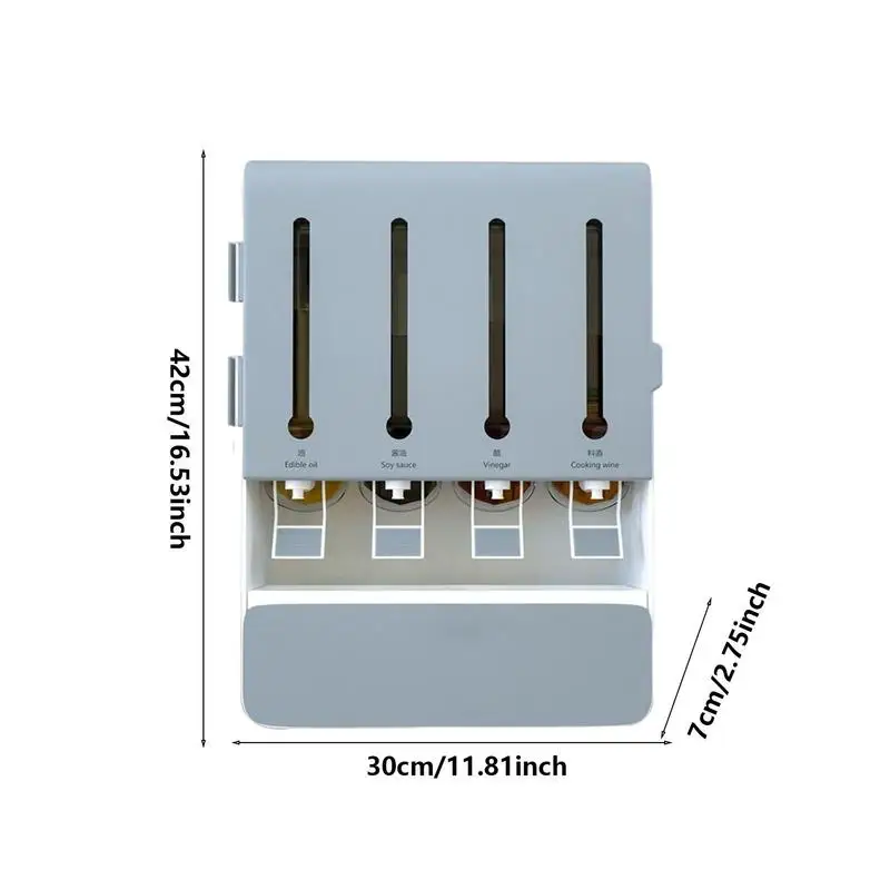 Seasoning Wall Rack Turntable Spice Rack Organizer Wall Mount Seasoning Box For Kitchen Cabinet Multi-compartment Storage Space