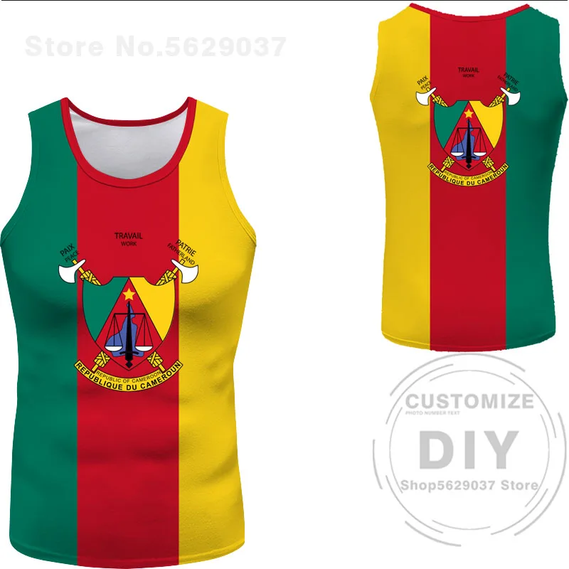 Cameroon Vest Free Custom Cmr Country Tank Top Nation Flag Cameroun Cameroonian Cm French Print Photo Logo Sleeveless T-Shirt