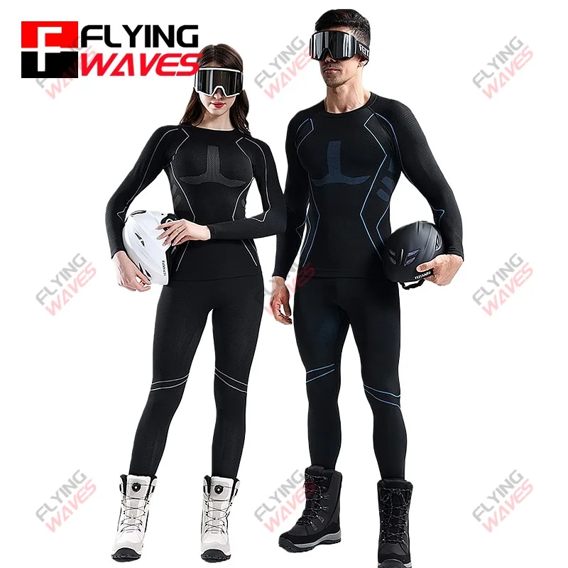 Adults Winter Outdoor Ski Underwear Set Men Women Quick-Dry Breathable Moisture-Wicking Compression Thermal Sports Undergarments