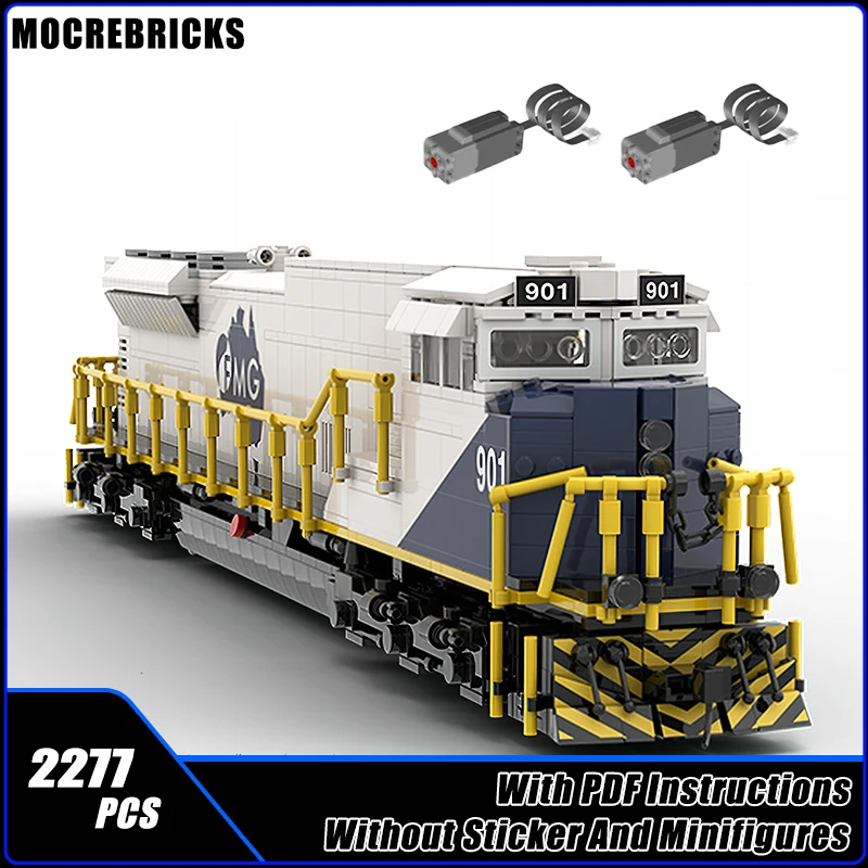 MOC Building Blocks Toys EMD SD90-H Phase II FMG Diesel-electric Railway Train With Motor Technology Bricks Model Kids Gift Sets