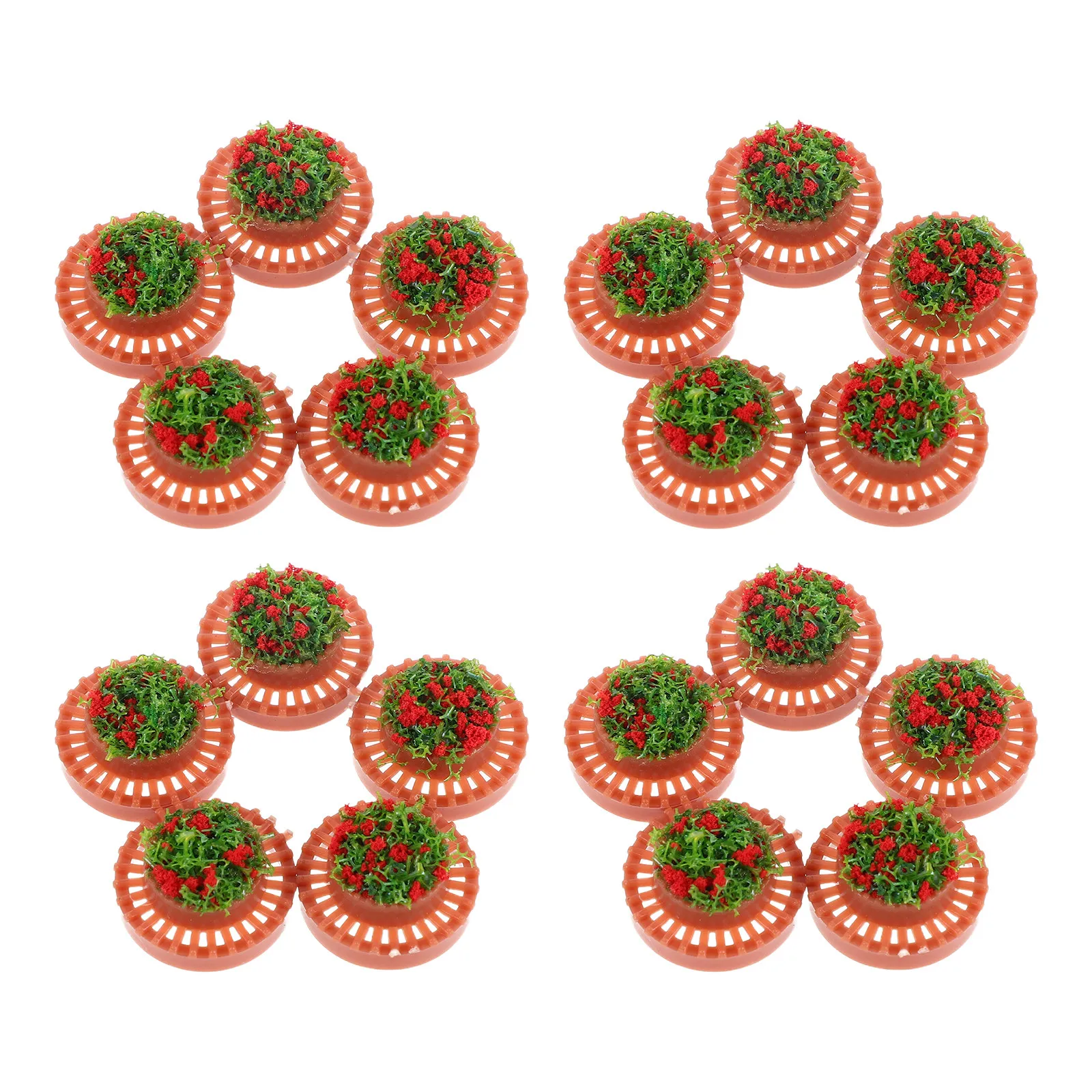

20Pcs Mini Plastic Flower Pots 1.7x1.7x1cm Simulation Potted Plant for Miniature Landscaping Sand Table Garden Scene Micro