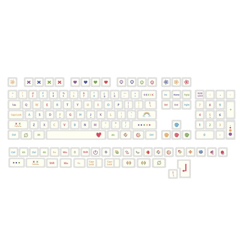 

896F 137 Keys Mechanical Keyboard Keycaps Colored Crayon XDA PBT Keycap Sublimation for GK61/64/68/75/84/87/96/980/104