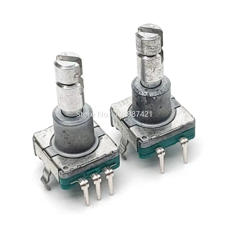 1PCS 360 Degree Rotary Encoder With Switch Navigation Volume Adjustment Potentiometer Shaft Length 18MM No Positioning 15 Pulses