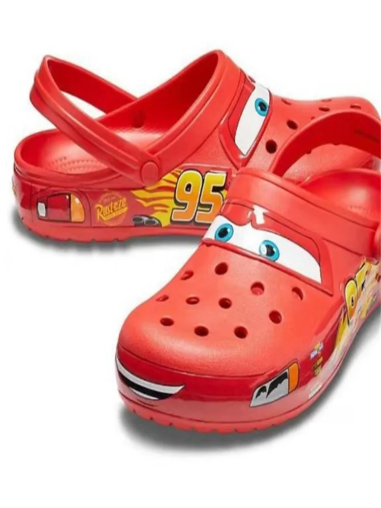 Cars Lightning McQueen Pixar EVA Cartoon Slippers Sandals Outdoor Waterproof Anti Slip Beach Casual Hole Breathable Sandals