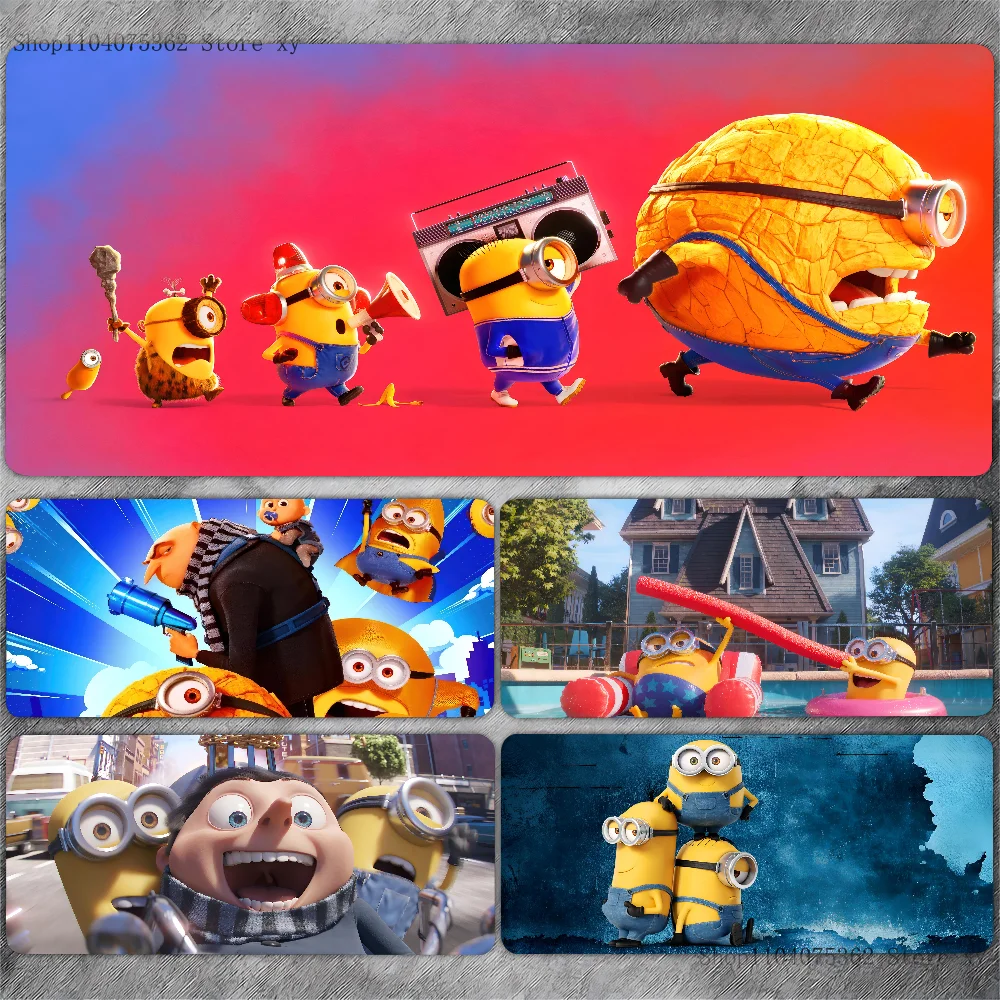 Funny Cartoon M-Minions Mousepad Large Keyboard Desk Mat Gaming Mouse Pad LockEdge Non-slip Mat