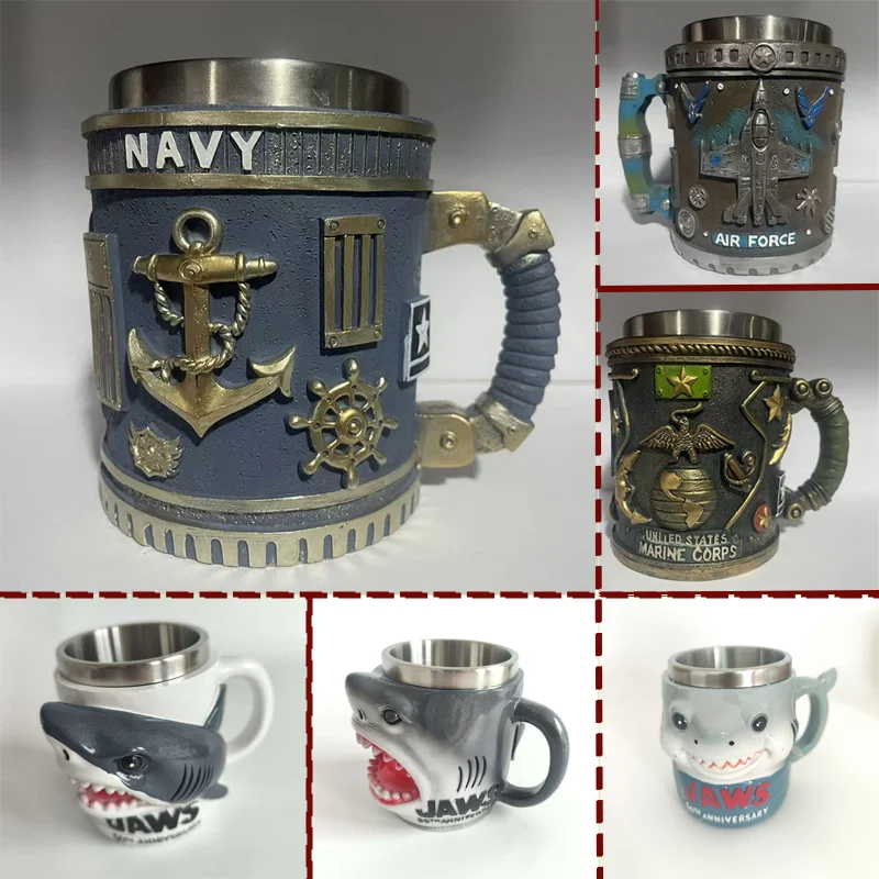 

Акула Орел Морской самолет Кофейная кружка Океан Готика Нержавеющая сталь Домашняя вечеринка Бар Пиво Чашка для воды Декор винного шкафа Подарок для мужчин